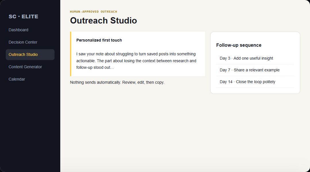 Outreach Studio interface preview